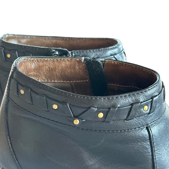 Dansko Dabney Black Nubuck Leather Platform Boots Booties Clogs Side Zip Size 39 - Picture 12 of 13